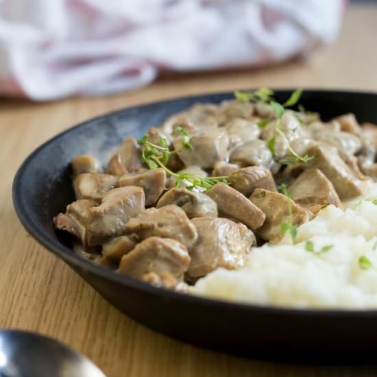Chicken mushroom skillet stew