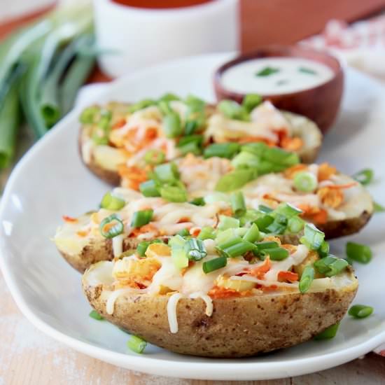 Buffalo Chicken Potato Skins