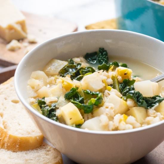 Vegetable Soup with Barley & Parm