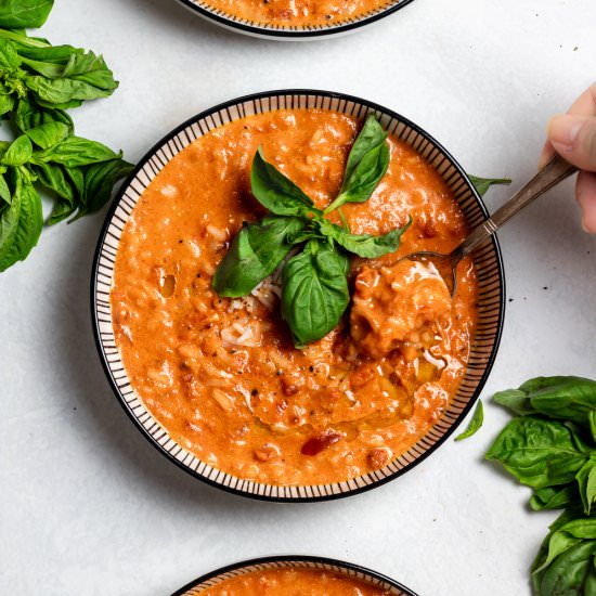 Quick Tomato Rice Soup