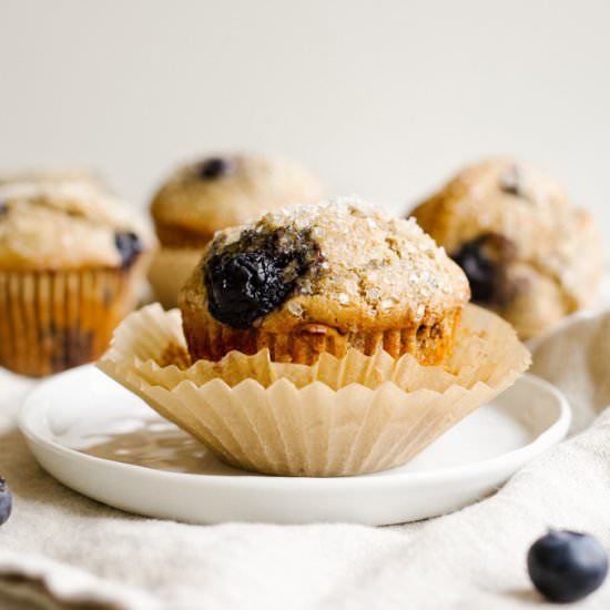 Whole Wheat Blueberry Muffins