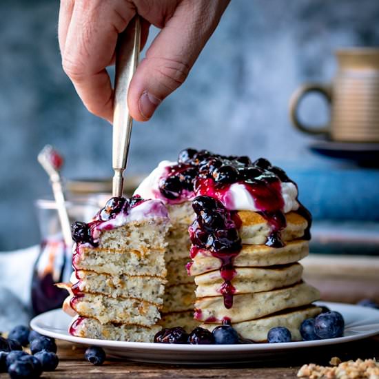 Hazelnut chia pancakes