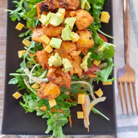 Buffalo Chicken Kale Salad {Keto}