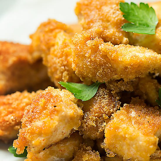 Pork Rind Crusted Chicken Nuggets
