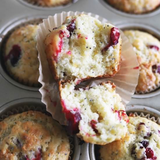 Cranberry Orange Poppyseed Muffins