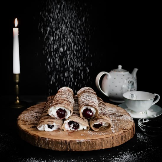 earl grey dark cherry crepes