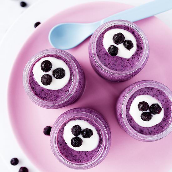 Blueberries + Yoghurt Panna Cotta