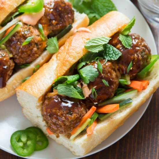 Vegan Meatball Banh Mi