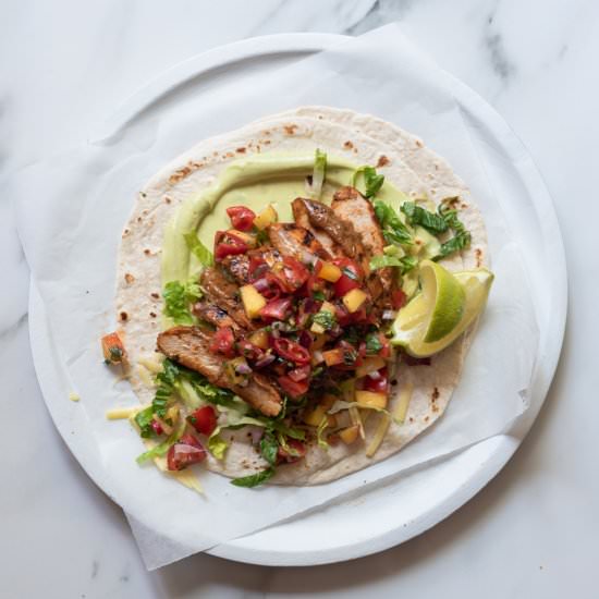 Harissa chicken tacos