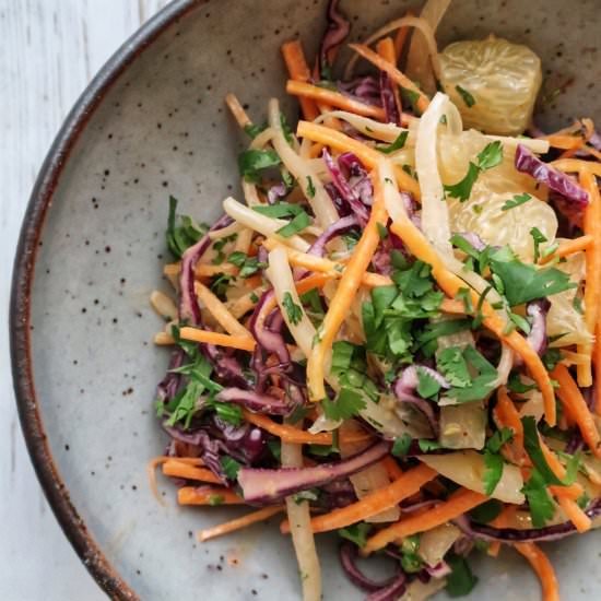 Miso Tahini Pomelo Slaw