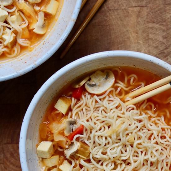 Spicy Sweet & Sour Ramen Soup