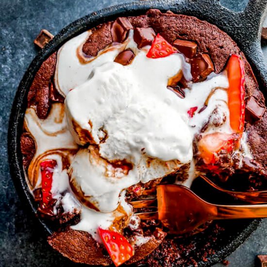 Skillet Brownie Sundae for Two