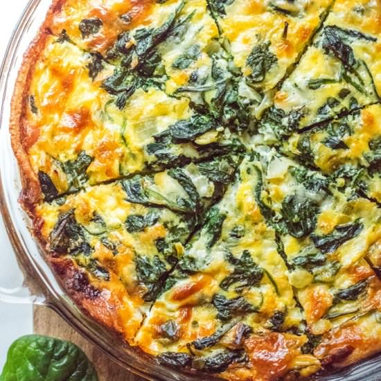 Keto Quiche with a Bacon Crust