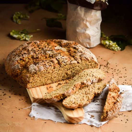 No-Knead Whole Grain Seed Bread