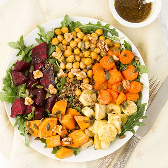 Roasted root vegetables & chickpeas