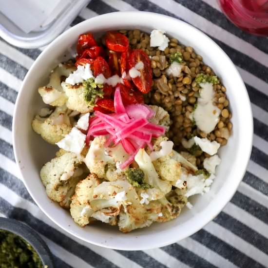 Lentil Bowls with Cauliflower