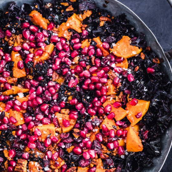 A Spiced Up Kale & Squash Salad