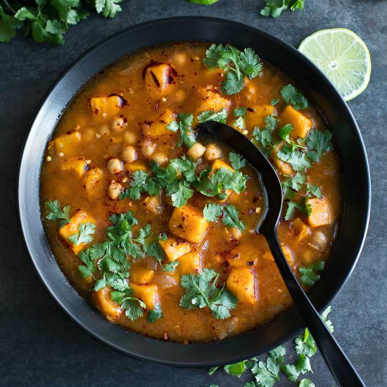 Spicy Moroccan Sweet Potato Soup
