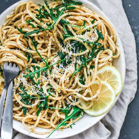 Lemon Pasta With Arugula