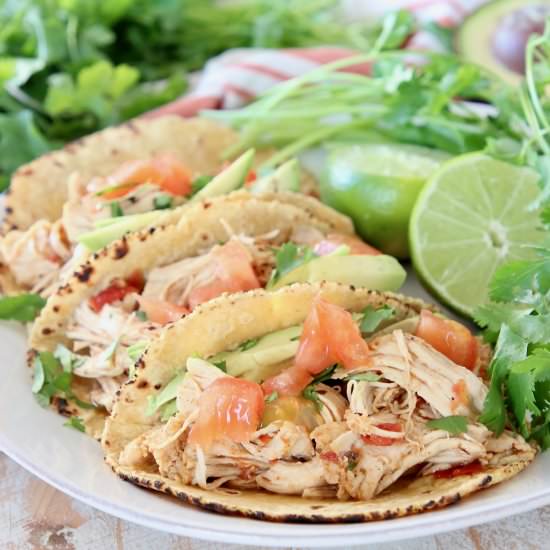 Pressure Cooker Chicken Tacos