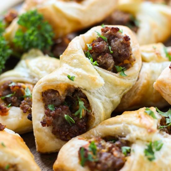 Sausage & Cheese Puff Pastry Pocket
