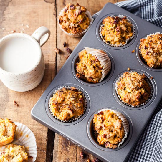 Carrot Cake Apple Breakfast Muffins