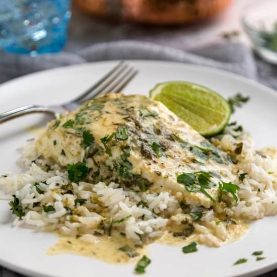 Thai Baked Halibut & Coconut Rice