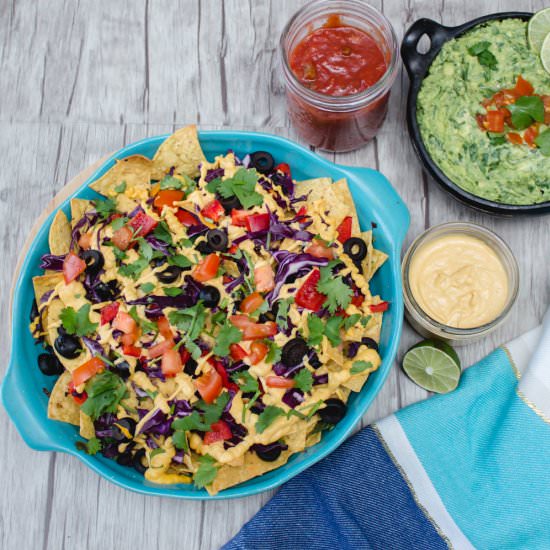 Loaded Nachos with Vegan Cheese