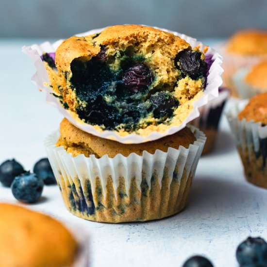 Vegan Blueberry Muffins (Oil-Free)
