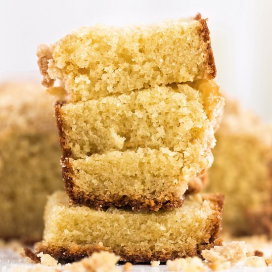 Fluffy Butter Streusel Loaf Cake
