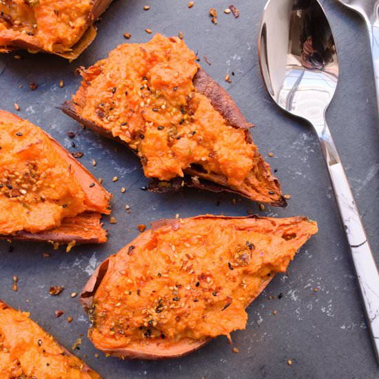 Twice baked sweet potatoes