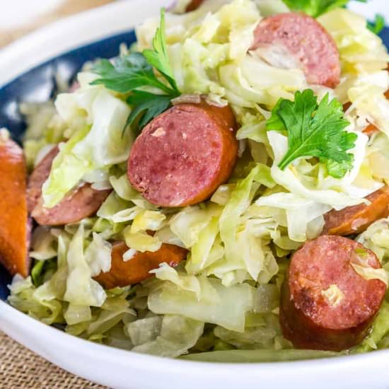 Cabbage & Kielbasa Stir Fry