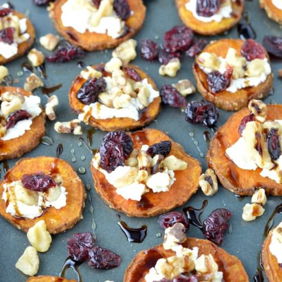 Sweet Potato Rounds w/ Goat Cheese