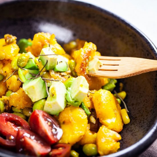 Plantain-Edamame Vegan Bowl