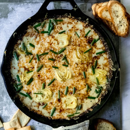 Three-Cheesy Artichoke Dip