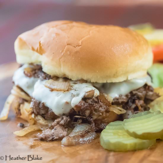 Fried Onion-Mushroom Burger