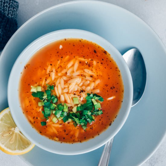Turkish Tomato Orzo Soup