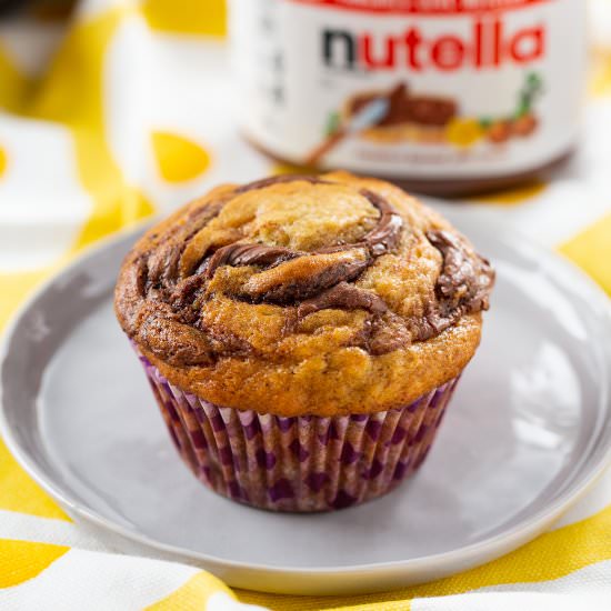 Nutella Banana Swirl Muffins