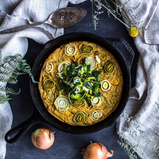 Vegan Leek & Onion Frittata (gf)