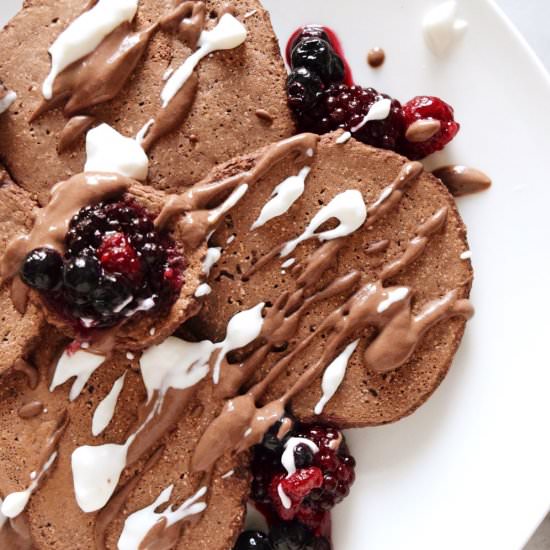 Double Chocolate Protein Pancakes