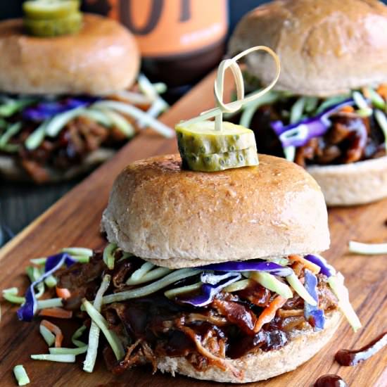 Slow Cooker Beer Braise Pulled Pork