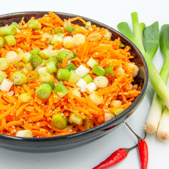 Spicy Carrot, Sesame and Scallions