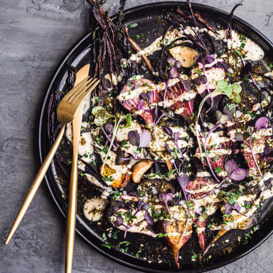 Roasted Beets with Tahini Drizzle