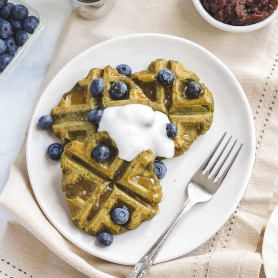 Matcha Mochi Waffles
