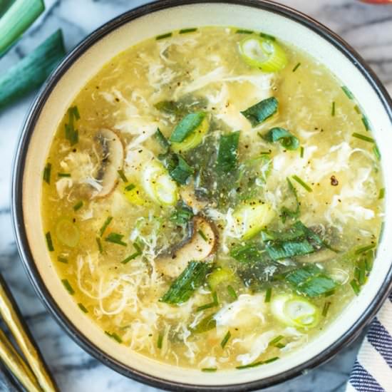 Ginger and Spring Onion Egg Drop Soup