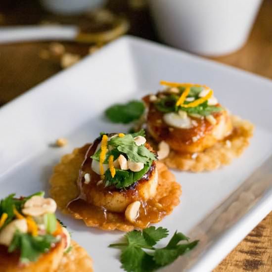 Garlic Ginger Orange Scallop Wonton