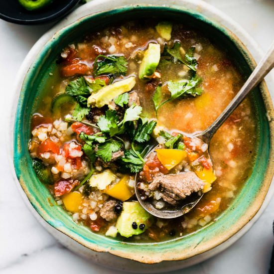 Instant Pot Fajita Steak Soup
