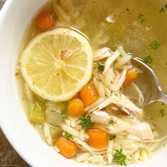 Lemon Chicken & Orzo Soup