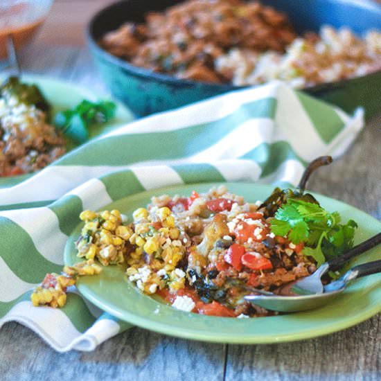 Turkey Chorizo Stuffed Poblanos