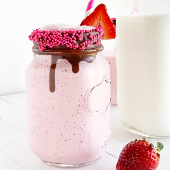 Fresh Homemade Strawberry Milkshake